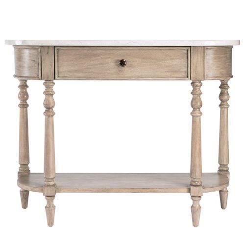 Liam 40" Marble Top 1-Drawer Console Table 4 Liam 40" Marble Top 1-Drawer Console Table